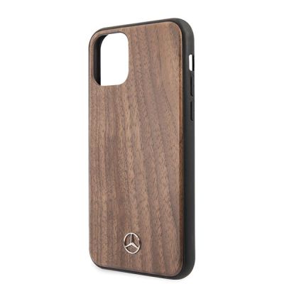 3. Etui Mercedes Wood Line Walnut na iPhone 11 Pro Max - brązowe