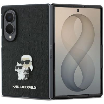 Etui Karl Lagerfeld Saffiano Karl&Choupette Pin na Samsung Galaxy Z Fold 8 - czarne
