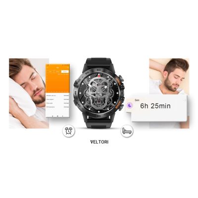 14. Smartwatch VELTORI VT120-1 Czarny Pasek Silikonowy