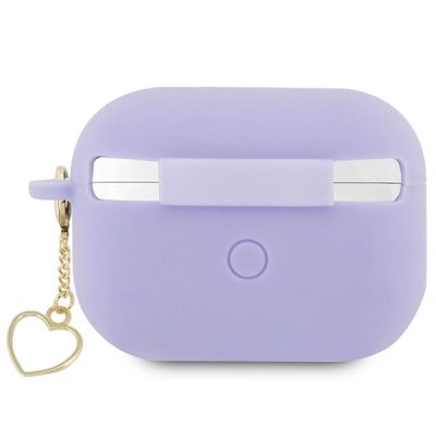 2. Etui Guess Silicone Charm Heart Collection na AirPods Pro 2 - purpurowe