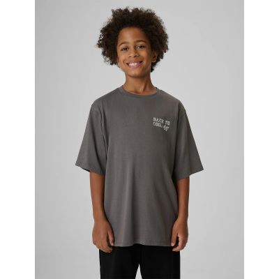 T-shirt loose z nadrukiem chłopięcy 4F 4FJRAW26TTSHM4529-25S
