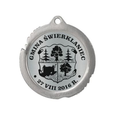 Medal metalowy z grawerowaniem na laminacie