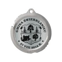 Medal metalowy z grawerowaniem na laminacie