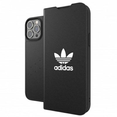 8. Etui Adidas OR Booklet Case BASIC na iPhone 13 Pro Max - czarno-białe