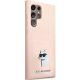 4. Etui Karl Lagerfeld Silicone Choupette Metal Pin na Samsung Galaxy S23 Ultra - różowe