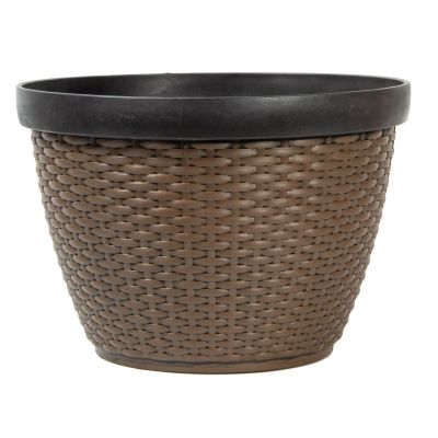 4. DONICZKA PLASTIKOWA RATANOWA ŚR.30,5CM SASKA GARDEN