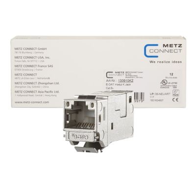 2. METZ CONNECT E-DAT modul Keystone Cat.6A Jack 180?, 12er VPE