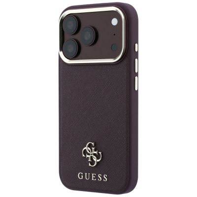 2. Etui Guess Saffiano Small 4G & Classic Logo MagSafe na iPhone 18 Pro / 17 Pro - burgundowe