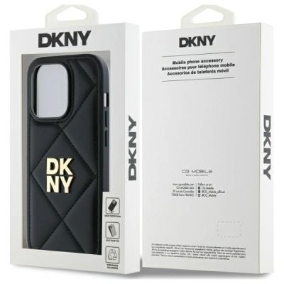 8. Etui DKNY Quilted Stack Logo na iPhone 14 Pro Max - czarne