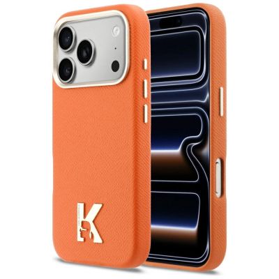 Etui Karl Lagerfeld Karl Head Logo MagSafe na iPhone 17 Pro - pomarańczowe