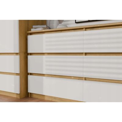 11. M6 MALWA KOMODA 140 CM 6 SZUFLAD ART/BIEL KOMPLET