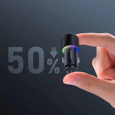 4. Joyroom samochodowa ładowarka 2 x USB z podświetleniem 24W czarny (JR-CL10)