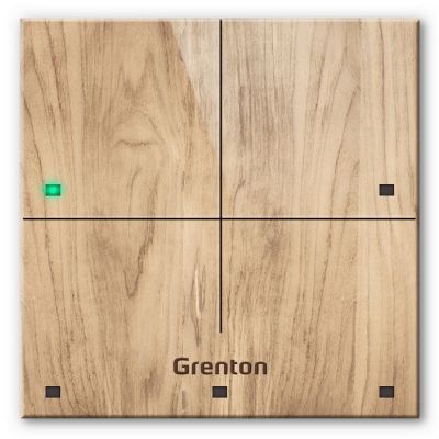 2. Grenton Panel dotykowy/ 4 pola dotykowe/ TF-Bus/ jasny drewniany front