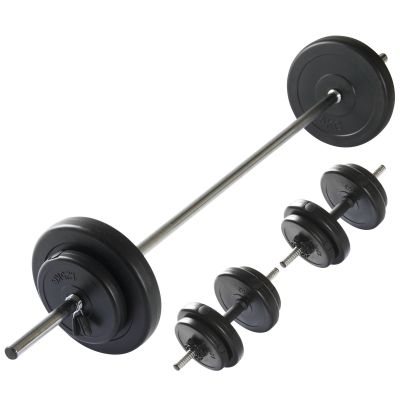 3. VIRTUFIT REGULOWANY ZESTAW SZTANGI - ZESTAW HANTLI - 30.5 KG - CZARNY