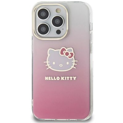 3. Etui Hello Kitty IML Gradient Electrop Kitty Head na iPhone 14 Pro - różowe