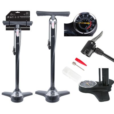 11. POMPKA WARSZTATOWO ROWEROWA 180PSI (12BAR) Z MANOMETREM XQMAX PRO