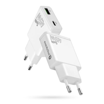6. EVERACTIVE ŁADOWARKA SIECIOWA GAN 1 X USB, 1 X USB-C QUICK CHARGE 3.0 45W BIAŁA SC-460Q