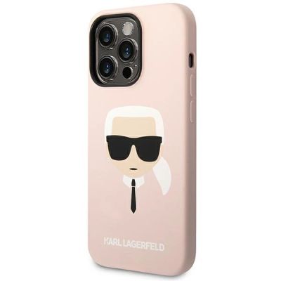 2. Etui Karl Lagerfeld Silicone Karl's Head na iPhone 14 Pro Max - różowe
