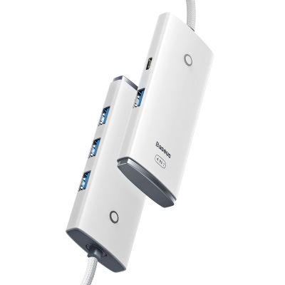 3. Baseus Lite Series przejściówka HUB USB Typ C - 4x USB 3.0 2m biały (WKQX030502)