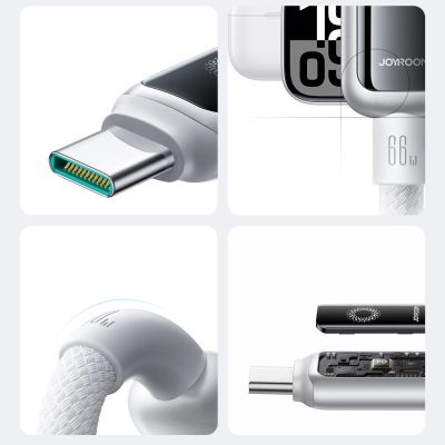 6. Kabel Joyroom S-A55 StarFlight 66W USB-A - USB-C 1,2m - biały