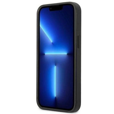 5. Etui Karl Lagerfeld Saffiano Plaque na iPhone 13 mini - srebrne