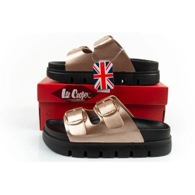 10. Lee Cooper buty laczki damskie klapki złote wygodne platforma modne