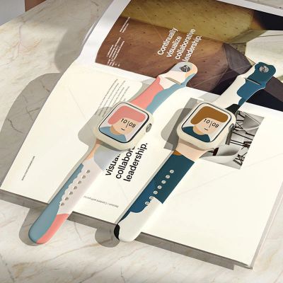 4. Silikonowy pasek Strap Moro bransoletka do zegarka opaska do Apple Watch 42 / 44 / 45 / 49 mm - wzór 5