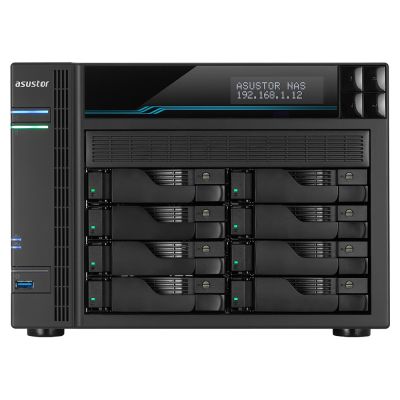 8. NAS Asustor AS6510T;  LOCKERSTOR 10, 10x (3.5" SATA HDD/ 2.5" SSD), Intel ATOM C3538, 8GB DDR4 SODIMM (max. 64GB), 2x 10GbE, 2x 5GbE, 2x M.2 2280 NVMe PCIe 3.0, 2x USB 3.2