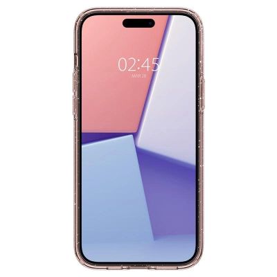 7. Etui Spigen Liquid Crystal Glitter na iPhone 15 Plus - różowo-przezroczyste
