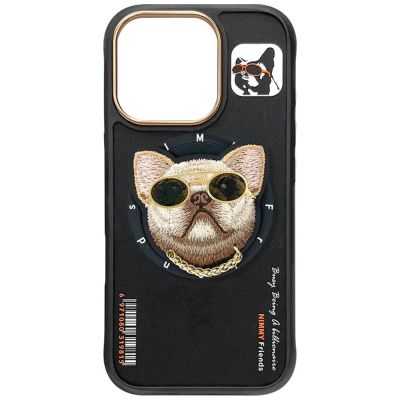 6. Etui Nimmy Glasses Cool Dog MagSafe do iPhone 16 Pro - czarny
