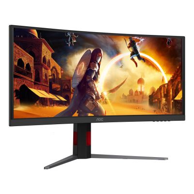 10. AOC G4 CU34G4CAP monitor komputerowy 86,4 cm (34") 3440 x 1440 px UltraWide Quad HD LCD Czarny, Czerwony