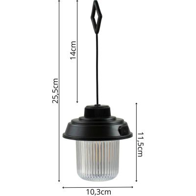 9. LATARKA LAMPA CAMPING USB 3 RODZAJE ŚWIATŁA REDCLIFFS CZARNY