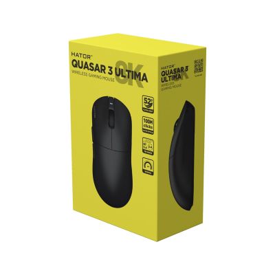 7. HATOR Quasar 3 Ultima 8K Wireless myszka Gaming Po prawej stronie RF Wireless + Bluetooth + USB Type-C Optyczny 30000 DPI
