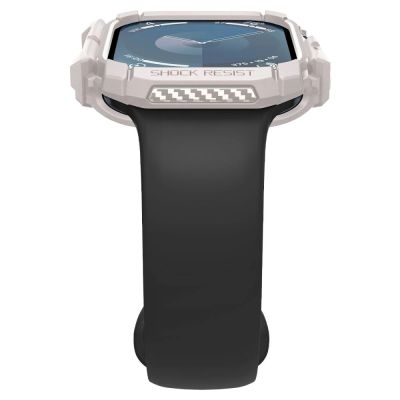 8. Pasek Spigen Rugged Armor na Apple Watch 10 46mm - beżowy