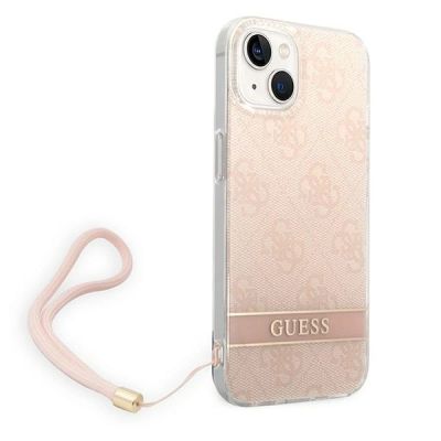 3. Etui Guess 4G Print Strap na iPhone 14 Plus - różowe