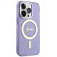 4. Etui Guess Glitter Gold MagSafe na iPhone 14 Pro Max - purpurowe