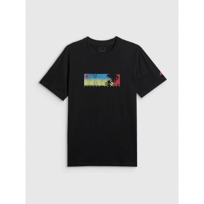 T-shirt regular z nadrukiem męski 4F 4FWSS26TTSHM3335-20S