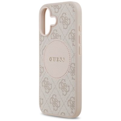 6. Etui Guess 4G Circle Classic Logo MagSafe na iPhone 17 - różowe