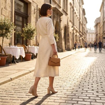 7. Czółenka damskie na słupku coffe Sergio Leone PB404