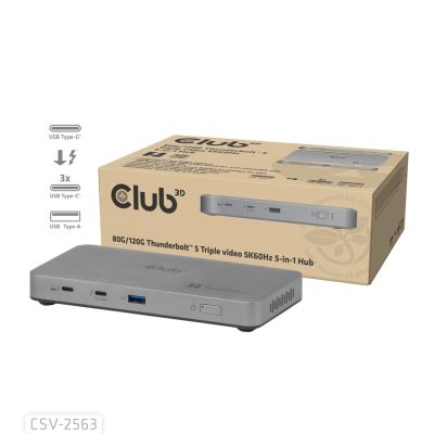2. CLUB3D CSV-2563 stacja dokująca Thunderbolt 5 Srebrny