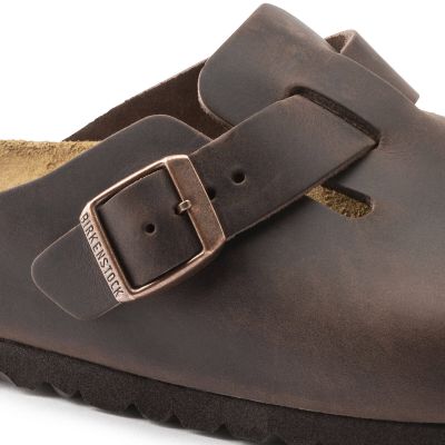 2. Chodaki damskie/męskie Birkenstock Boston Habana olejowana skóra klapki regular szerokie (0860131)