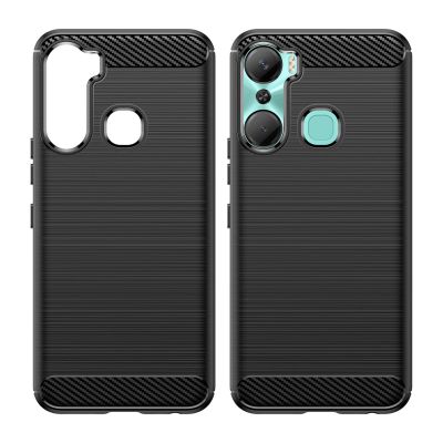 8. Carbon Case etui do Infinix Hot 12 Pro elastyczny silikonowy karbonowy pokrowiec czarne