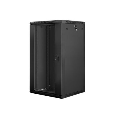 3. Szafa jednosekcyjna Lanberg WF01-6622-10B (22U; 1080mm / 600mm / 600 mm; wisząca; Szklane; 19''; kolor czarny)