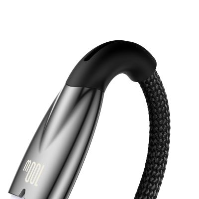 10. Baseus Glimmer Series kabel do szybkiego ładowania USB-A - USB-C 100W 480Mb/s 1m czarny