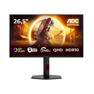 15. AOC G4 Q27G4ZDR monitor komputerowy 67,3 cm (26.5") 2560 x 1440 px Quad HD QD-OLED Czarny, Czerwony