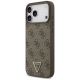 2. Etui Guess Leather 4G Triangle Strass MagSafe na iPhone 17 Pro Max - brązowe