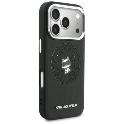 4. Etui Karl Lagerfeld Point & Choupette Sketch MagSafe na iPhone 17 Pro - czarne