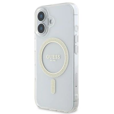 2. Etui Guess IML Glitter Circle MagSafe na iPhone 16 - przezroczyste
