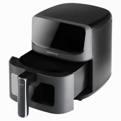 2. ELDOM FRYTKOWNIC BEZTŁUSZCZOWA FR45 FRITELO 1500W REGULACJA TEMP 80-200°C SZKLANE OKNO W POJEMNIKU DOTYKOWY PANEL STERUJĄCY
