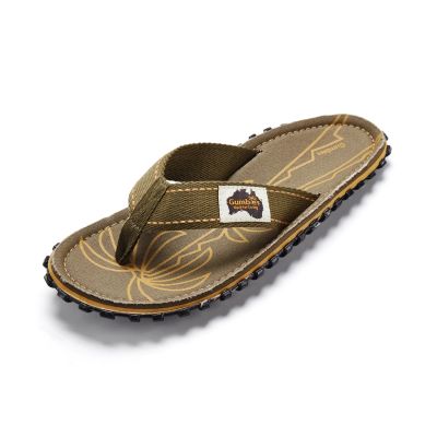 6. Gumbies męskie japonki ISLANDER FLIP-FLOP PALM LEAF KHAKI